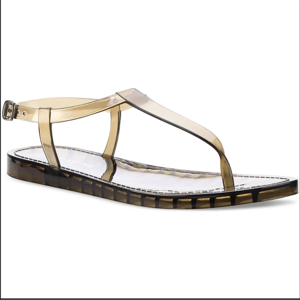 Sun + Stone Glossy Black Sandals